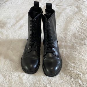 Women’s black combat boots